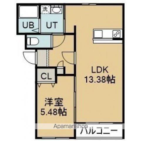 パレ・ドゥ・ヴォーグⅡ(1LDK/2階)の間取り写真