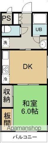 石川マンション3(1DK/4階)の間取り写真