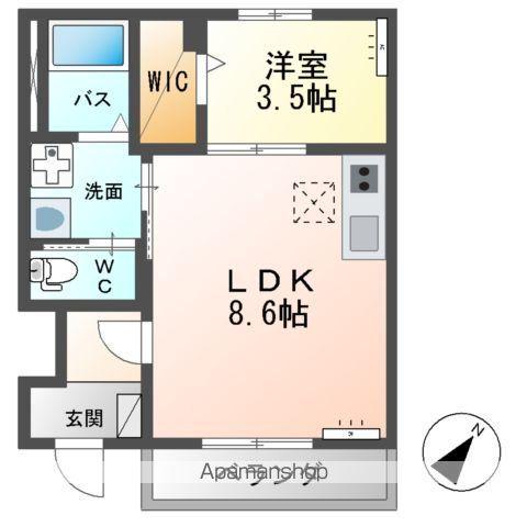 ヴェルシスⅡ(1LDK/1階)の間取り写真
