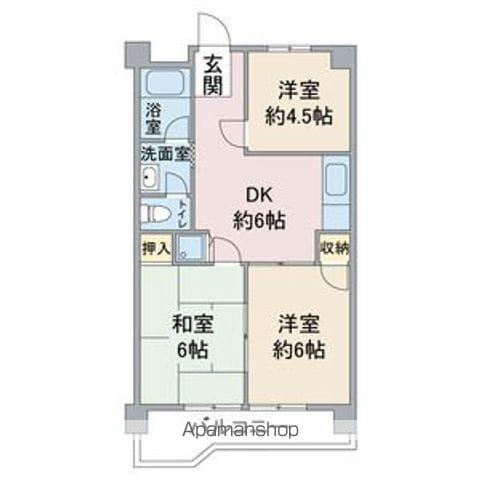 レジデンス・オーミ(3DK/5階)の間取り写真