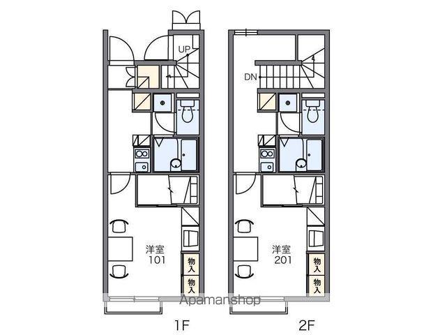 レオパレスマーブル(1K/1階)の間取り写真
