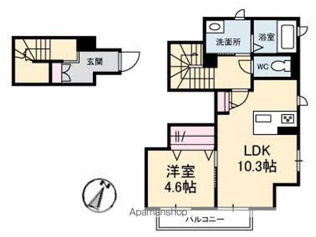 シャーメゾンクルジュⅡ(1LDK/2階)の間取り写真