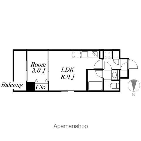 ヴェルデシア名駅南(1LDK/10階)の間取り写真
