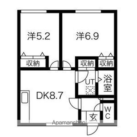 第1ときわハイツ(2DK/2階)の間取り写真