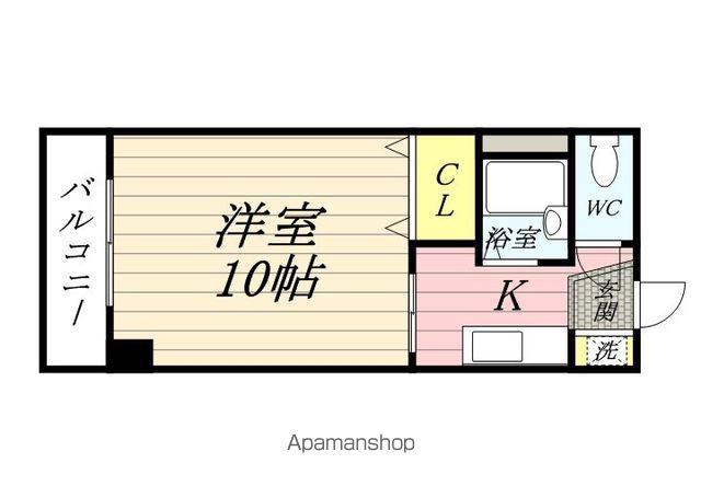 アジュール下中野(1K/6階)の間取り写真