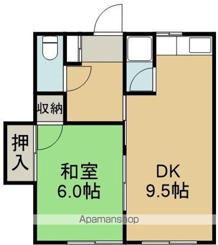 関谷アパート(1DK/1階)の間取り写真