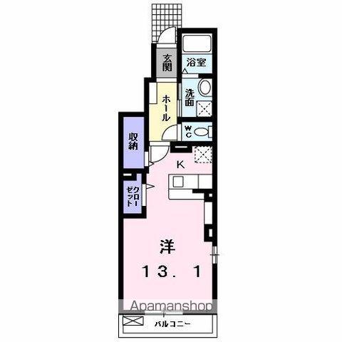 グレイスハイムⅥ(ワンルーム/1階)の間取り写真