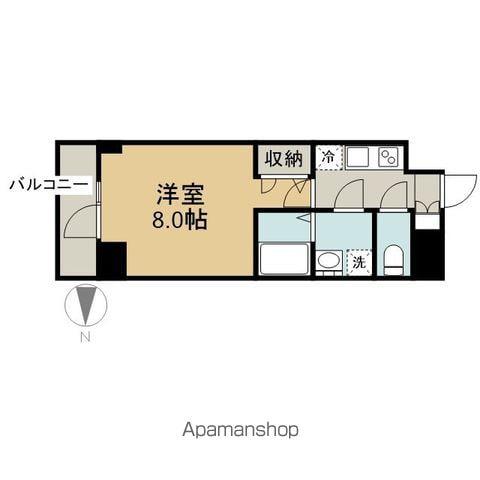エスリード栄クロスシティ(1K/8階)の間取り写真