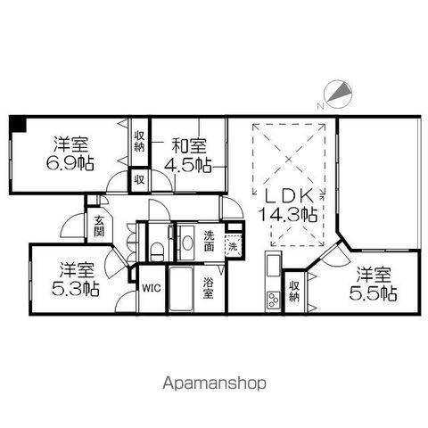 アメニティ南草津Ⅷ(4LDK/8階)の間取り写真