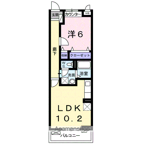 フォレストパーク・九番館(1LDK/3階)の間取り写真