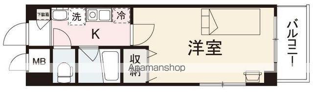 アクシオス中新町(1K/6階)の間取り写真