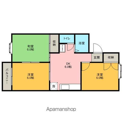 グランブール若宮(3DK/2階)の間取り写真