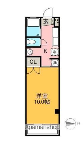 アルカサール(1K/3階)の間取り写真