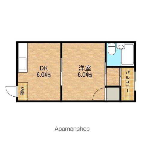 根来ハイツ(1DK/2階)の間取り写真