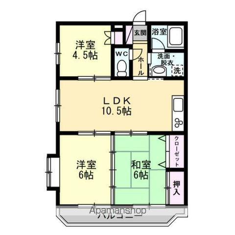 コーポフジビル(3LDK/2階)の間取り写真