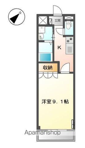 ドルフィン柚木(1K/2階)の間取り写真