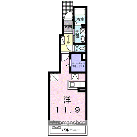 リオン・ドール Ⅰ(ワンルーム/1階)の間取り写真