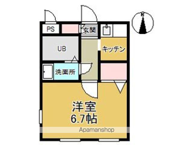 センターコート(1K/4階)の間取り写真