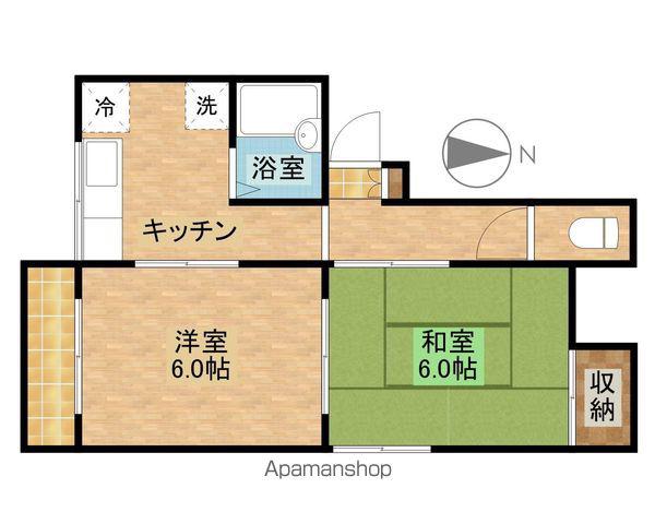 君津アイランド(2DK/1階)の間取り写真