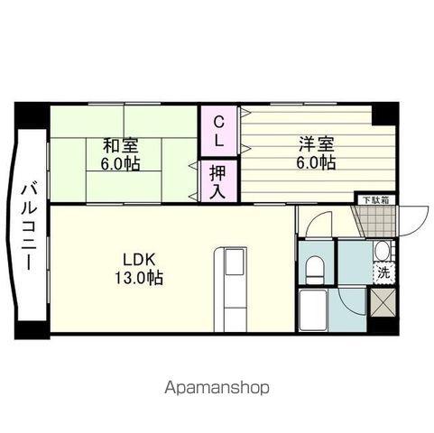サンパレス福迫(2LDK/2階)の間取り写真
