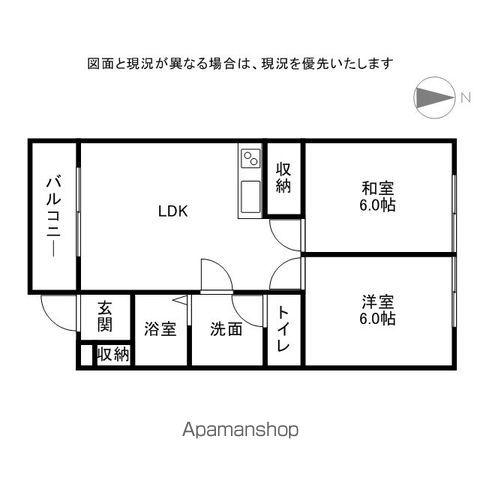サクセスⅡ(2DK/1階)の間取り写真