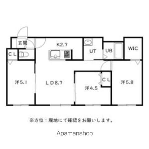 GRAN BACH麻生(3LDK/1階)の間取り写真