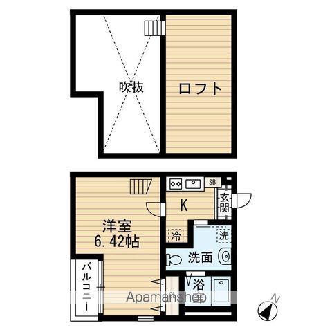 BELL AVENUE 高宮(1K/2階)の間取り写真
