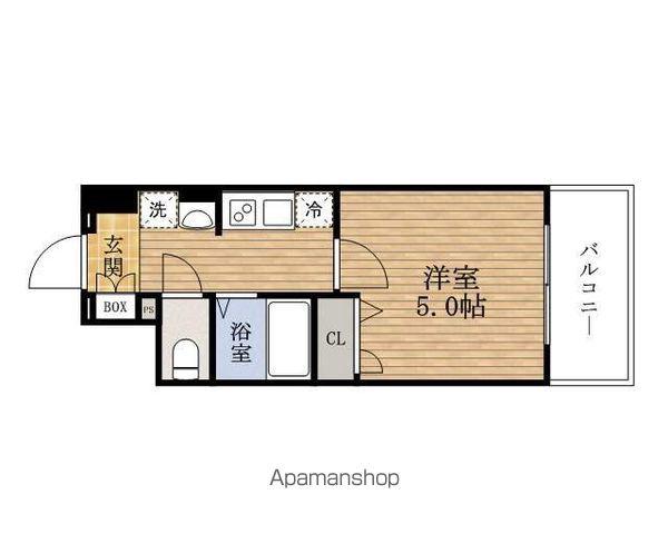 ESLEAD南堀江リバーサイド(1K/2階)の間取り写真