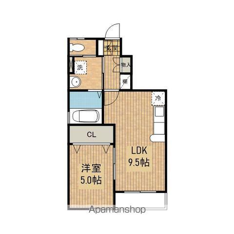 ヴァルム(1LDK/1階)の間取り写真