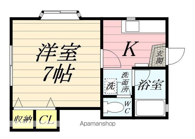 コーポ内海(1K/1階)の間取り写真