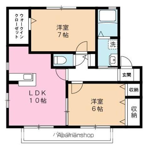 ソシアボナール(2LDK/2階)の間取り写真