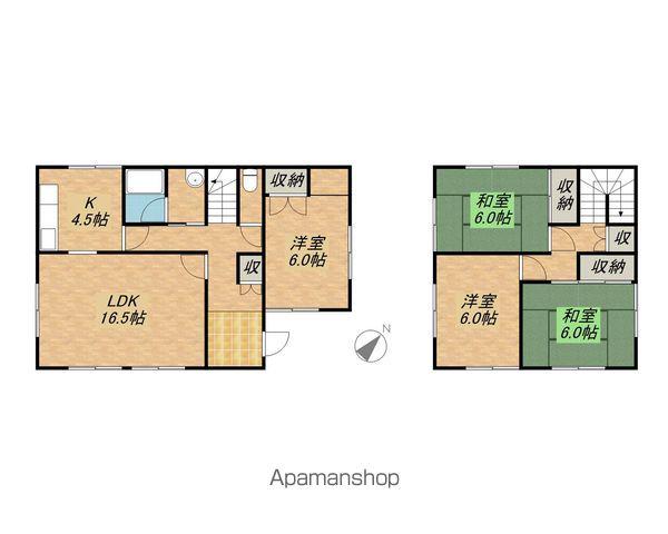 近江鉄道八日市線 近江八幡駅 バス乗車時間:30分 松が丘口バス停で下車 徒歩8分 2階建 築50年(4LDK)の間取り写真