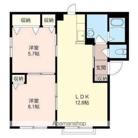セレッソ栄通Ⅰ(2LDK/1階)の間取り写真