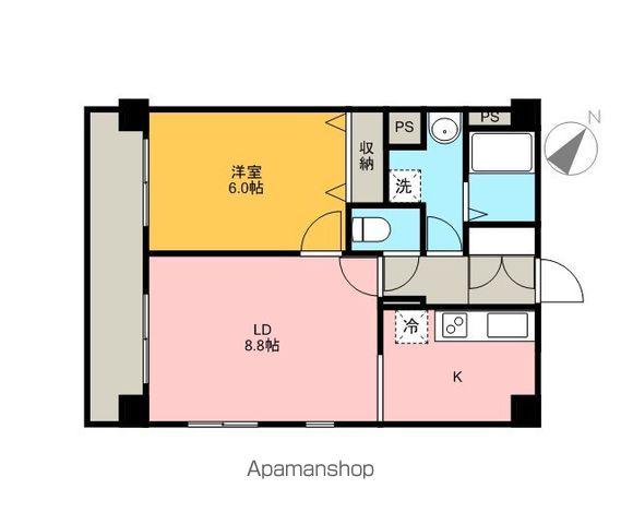 ジュネッタ11(1LDK/2階)の間取り写真