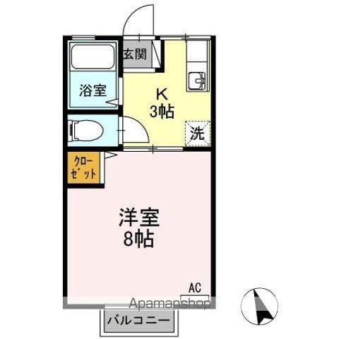 シティハイム三宅Ⅱ(1K/1階)の間取り写真