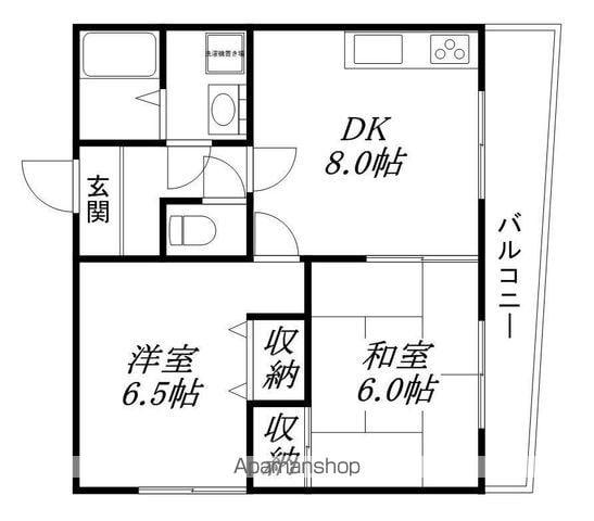 カーム瀬田(2DK/3階)の間取り写真