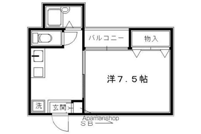 シルクハウス一条(1K/4階)の間取り写真