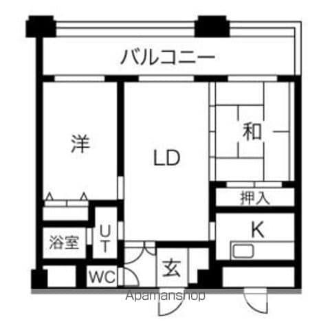 藤井ビル菊水3(2LDK/10階)の間取り写真