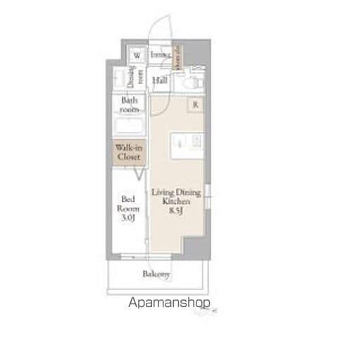 ルネフラッツ黒川Ⅱ(1LDK/7階)の間取り写真