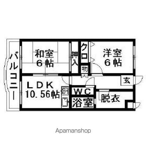 トロワ・リッチェ・ヒロ(2LDK/1階)の間取り写真