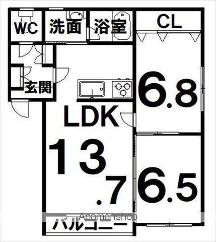 ブリスヴィラ(2LDK/3階)の間取り写真