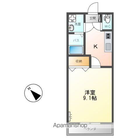 CONFORT ONE(1K/2階)の間取り写真