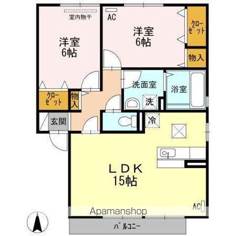 LIONESSⅡ(2LDK/1階)の間取り写真