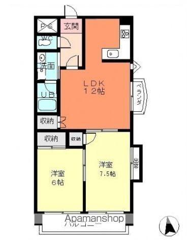 木原ビル3号館(2LDK/4階)の間取り写真