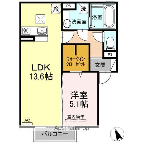 サンシャイン愛(1LDK/1階)の間取り写真