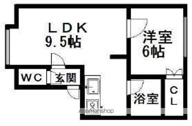 ポストハウス白石(1LDK/2階)の間取り写真