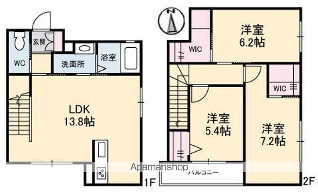 シャーメゾン伊島Ⅱ(3LDK/1階)の間取り写真