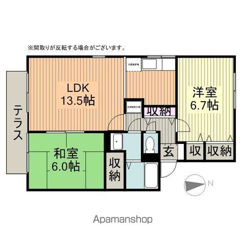 アベニール21(2LDK/1階)の間取り写真