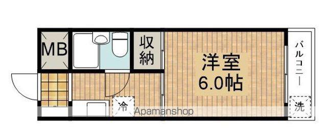 グリーンヒル東館(1K/2階)の間取り写真