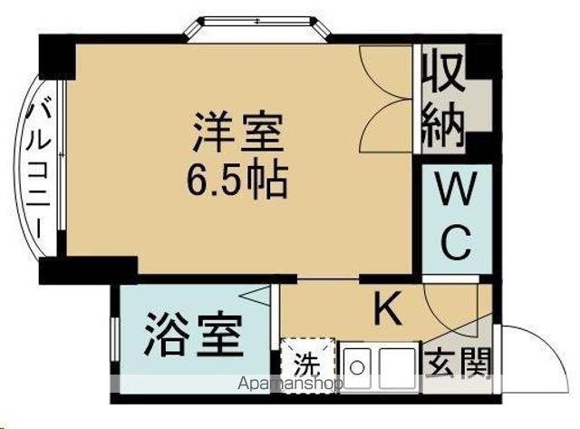 ベルシオン仙台第1(1K/2階)の間取り写真